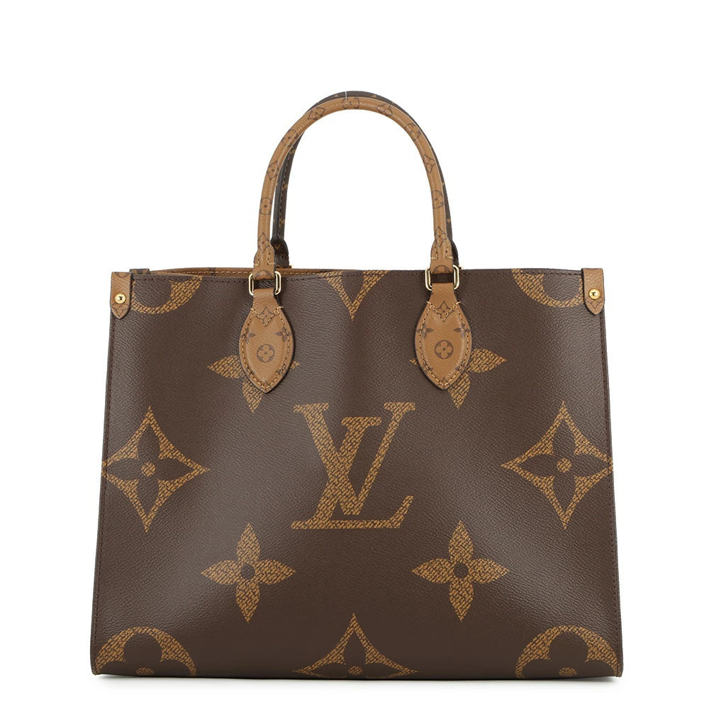 Louis Vuitton Monogram Reverse Giant On The Go Tote Bag Handbag Shoulder